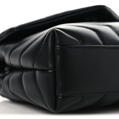 Saint Laurent Calfskin Y Quilted Monogram Monochrome Toy Loulou Crossbody Bag Black 9 of 11