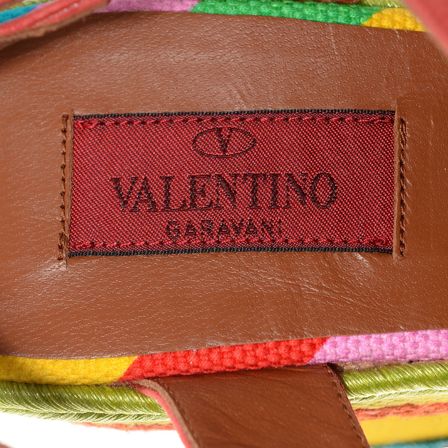 Valentino Garavani Nubuck Canvas 1973 Espadrille Wedge Sandals 38.5 Red 7 of 8