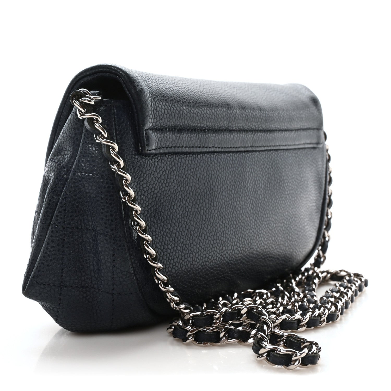 Chanel Caviar Half Moon Wallet On Chain WOC Dark Blue 3 of 11