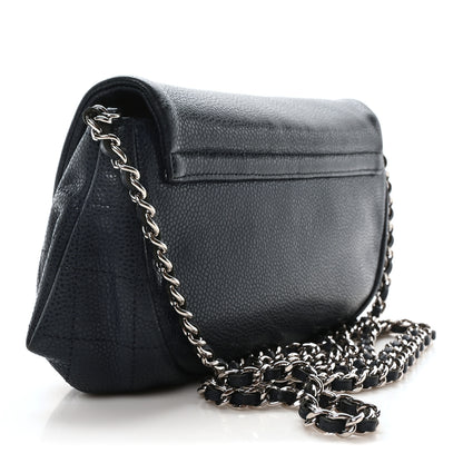 Chanel Caviar Half Moon Wallet On Chain WOC Dark Blue 3 of 11