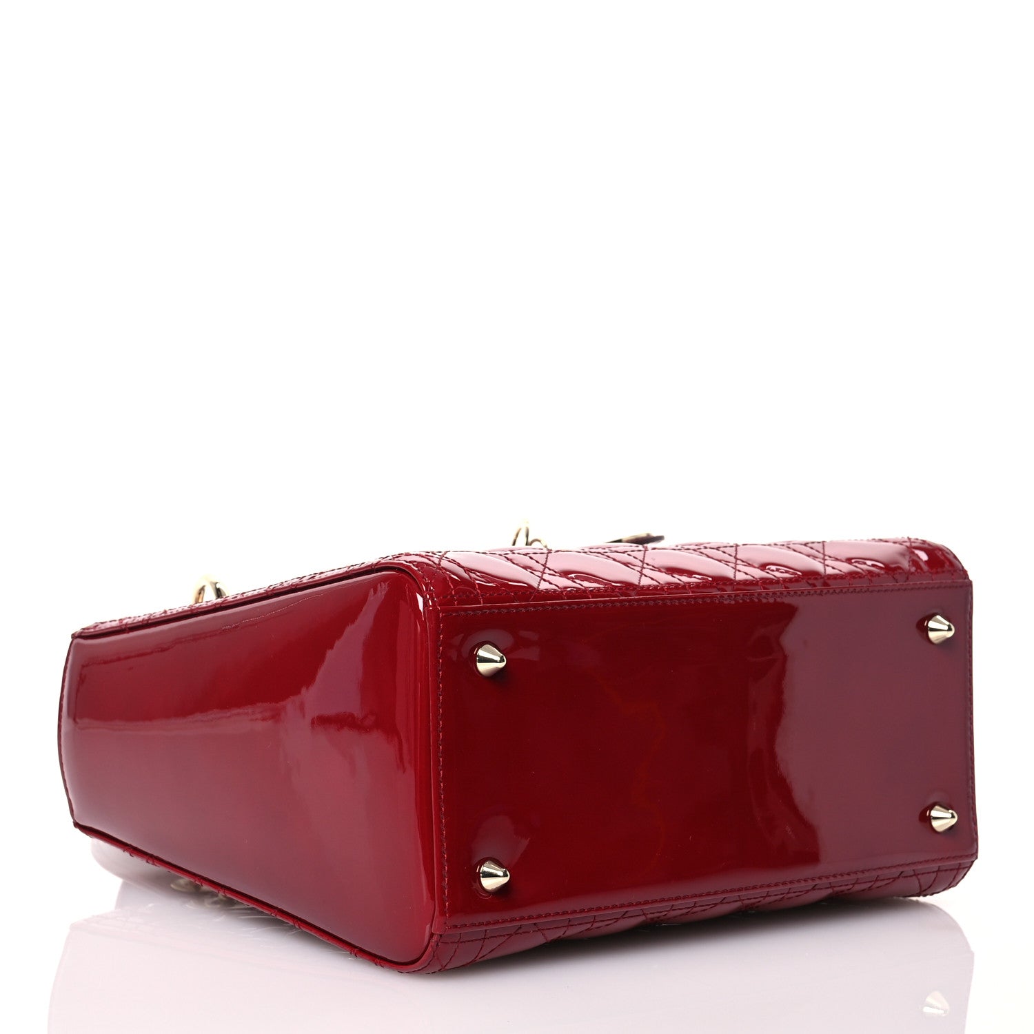 Christian Dior Patent Cannage Medium Lady Dior Red 4 of 12