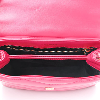 Saint Laurent Calfskin Y Quilted Monogram Toy Loulou Crossbody Bag Freesia 5 of 9