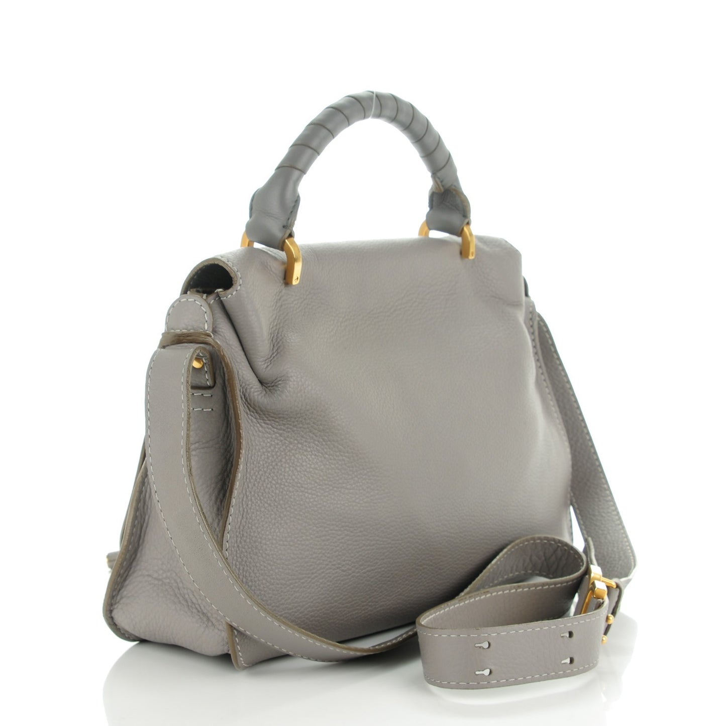 Calfskin Marcie Top Handle Bag Cashmere Grey