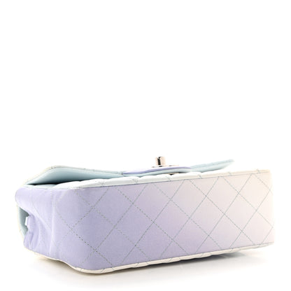 Chanel Perforated Lambskin Quilted Mini Rectangular Flap Light Blue Light Purple White 4 of 11