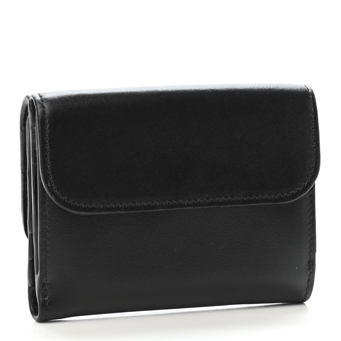 Shiny Calfskin C Small Wallet Black
