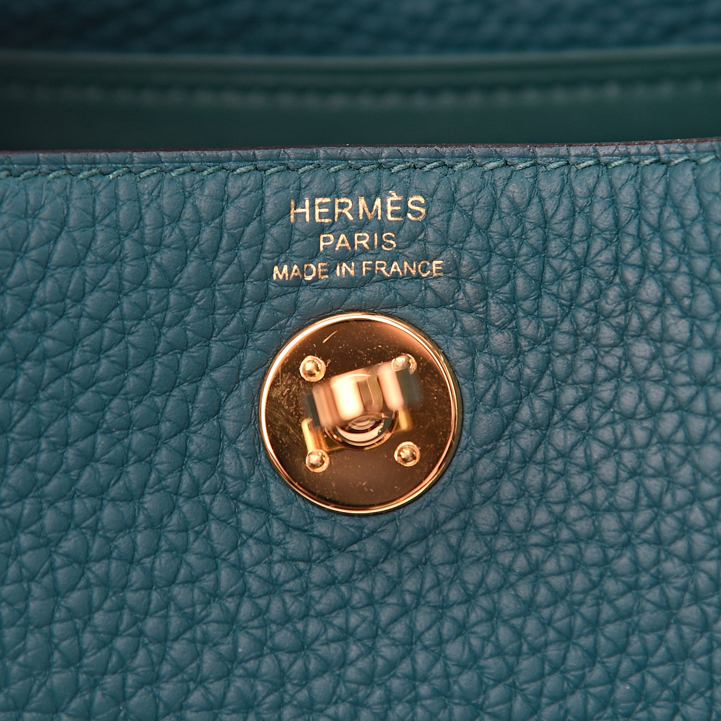 Taurillon Clemence Mini Lindy 20 Vert Bosphore