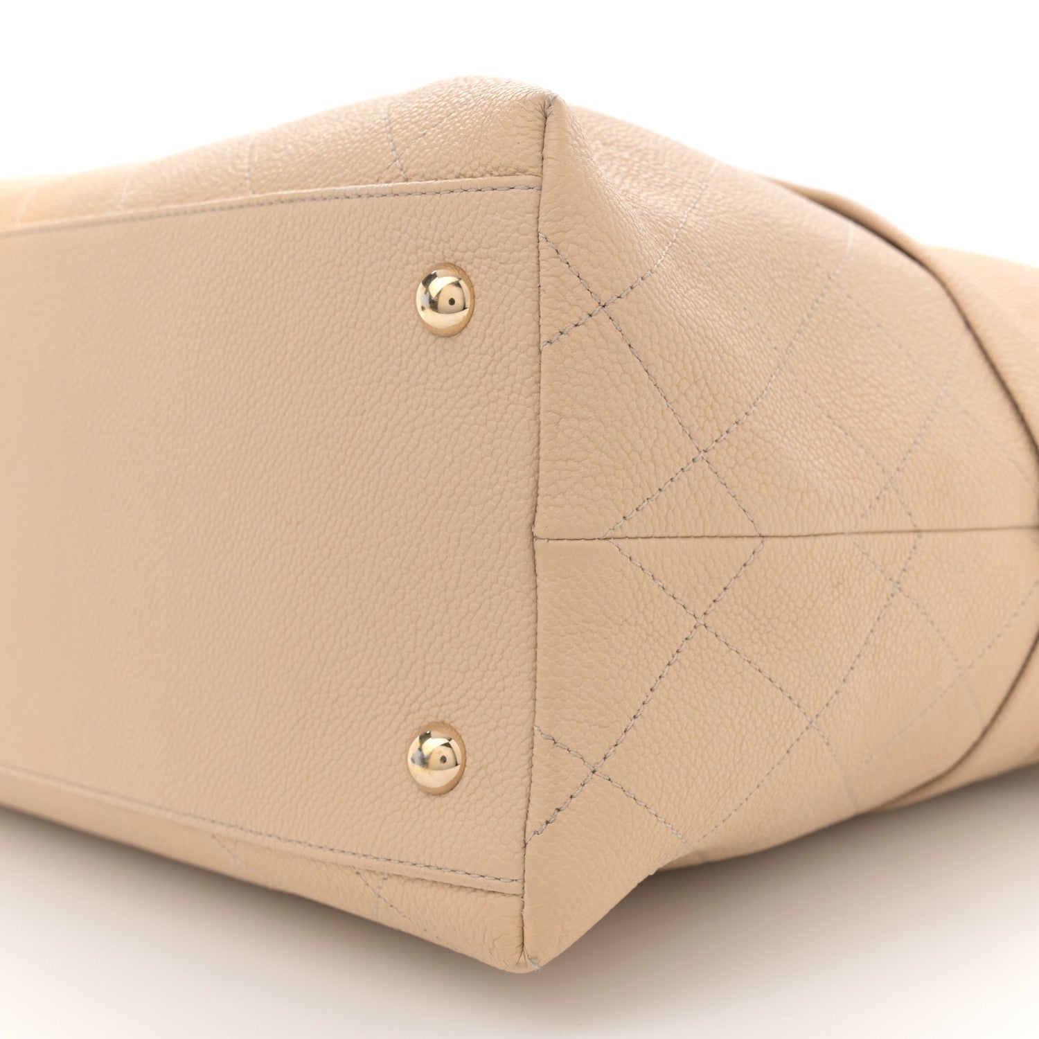 Chanel Caviar Stitched Shopping Tote Beige 10 of 12