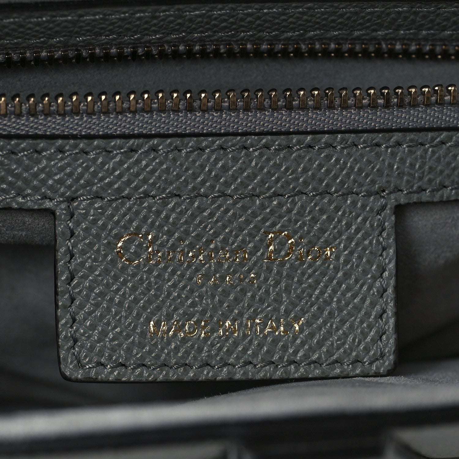 Christian Dior Grained Calfskin Saddle Bag Grey Stone 6 of 9