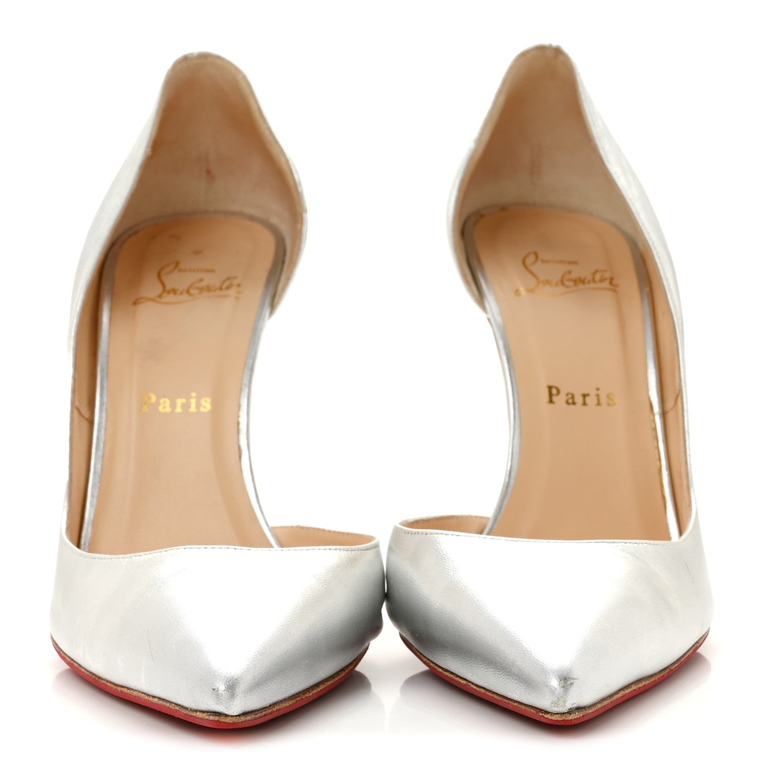 Christian Louboutin Metallic Calfskin Iriza 120 Pumps 40 Silver 3 of 10