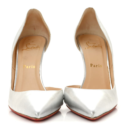 Christian Louboutin Metallic Calfskin Iriza 120 Pumps 40 Silver 3 of 10