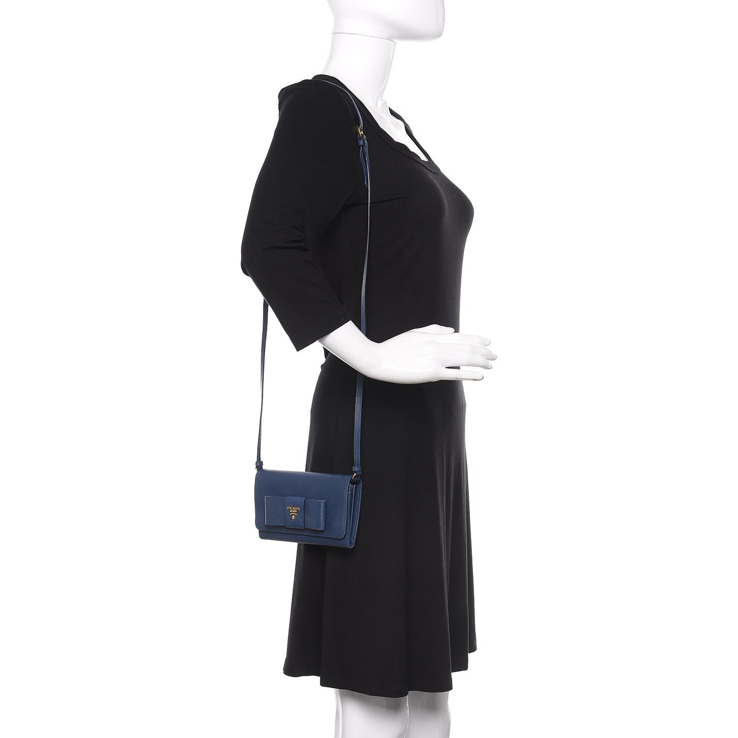 Saffiano Fiocco Bow Flap Wallet Bleuette