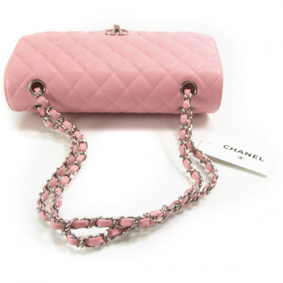 Caviar Medium Double Flap Pink