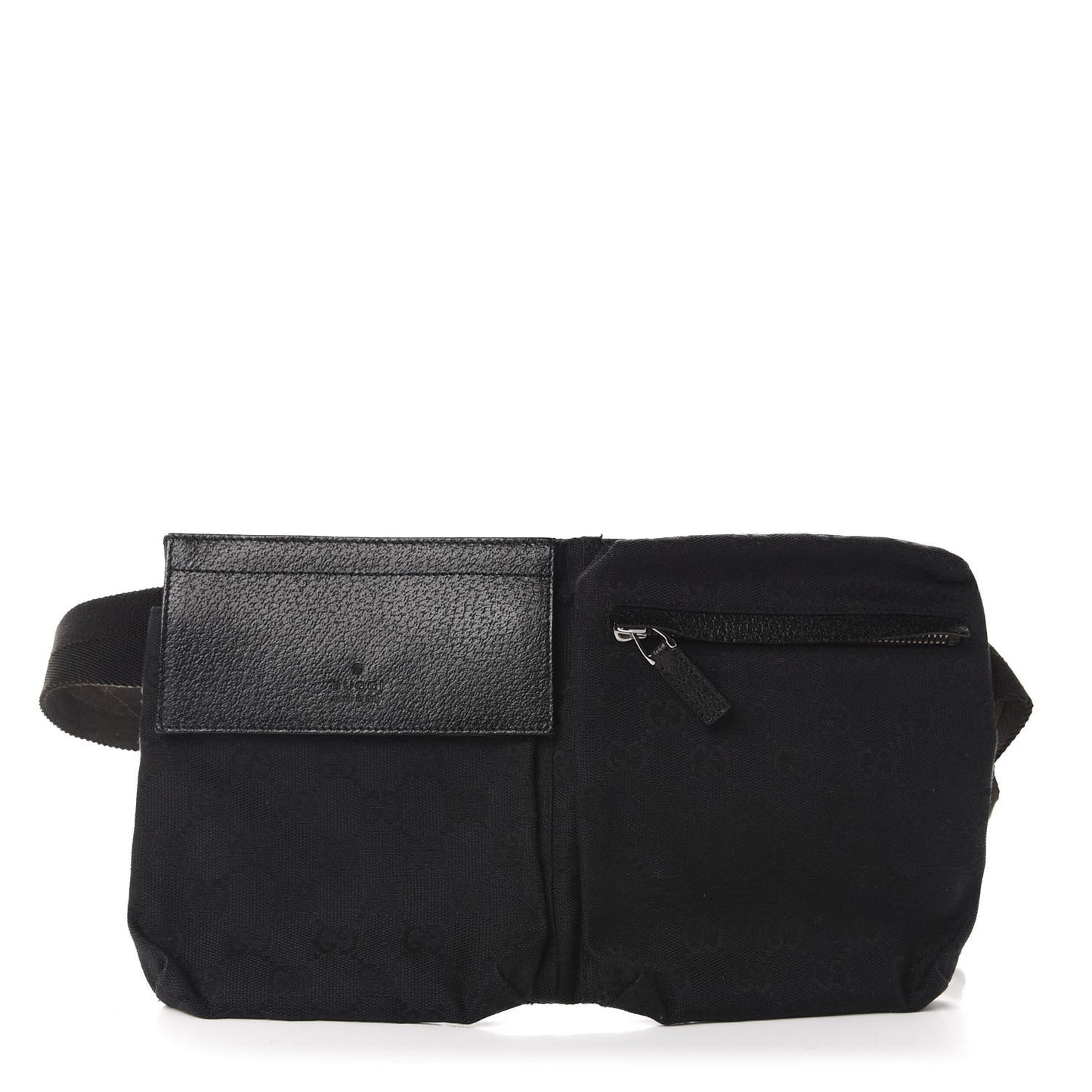 GG Monogram Double Pocket Belt Bag Black