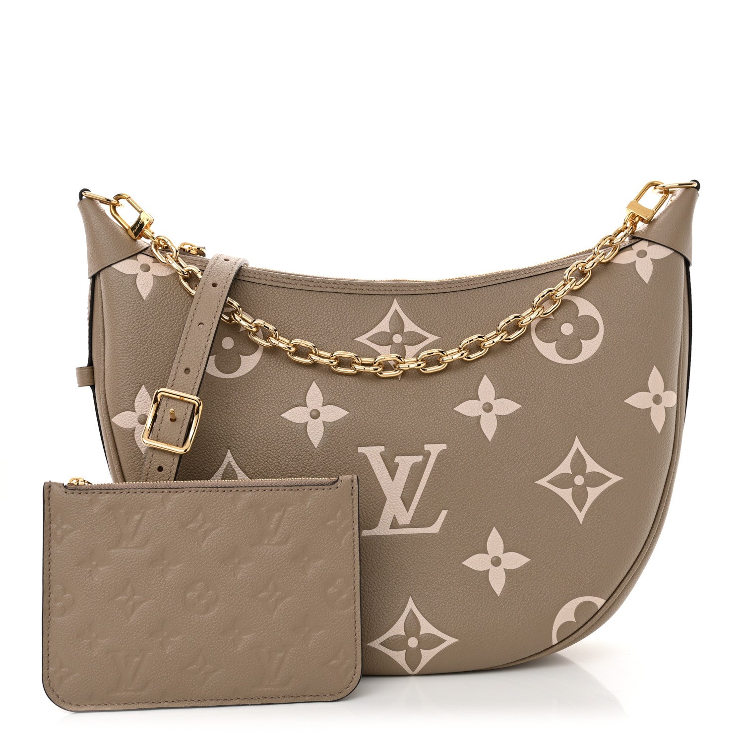 Louis Vuitton Empreinte Monogram Giant Loop Hobo Dove Gray Cream 3 of 11