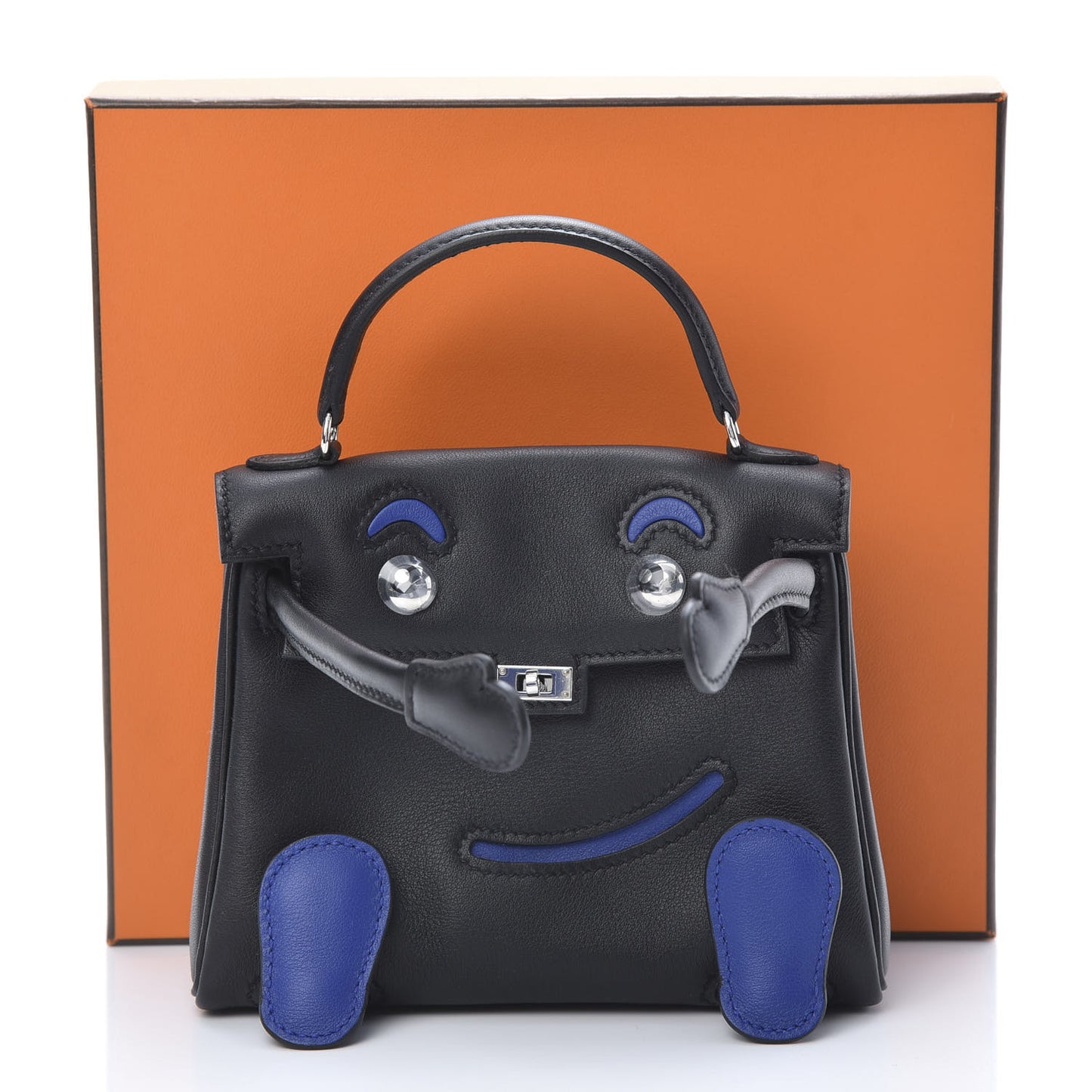 Swift Horseshoe Quelle Idole Kelly Doll Handbag Black Bleu Electrique