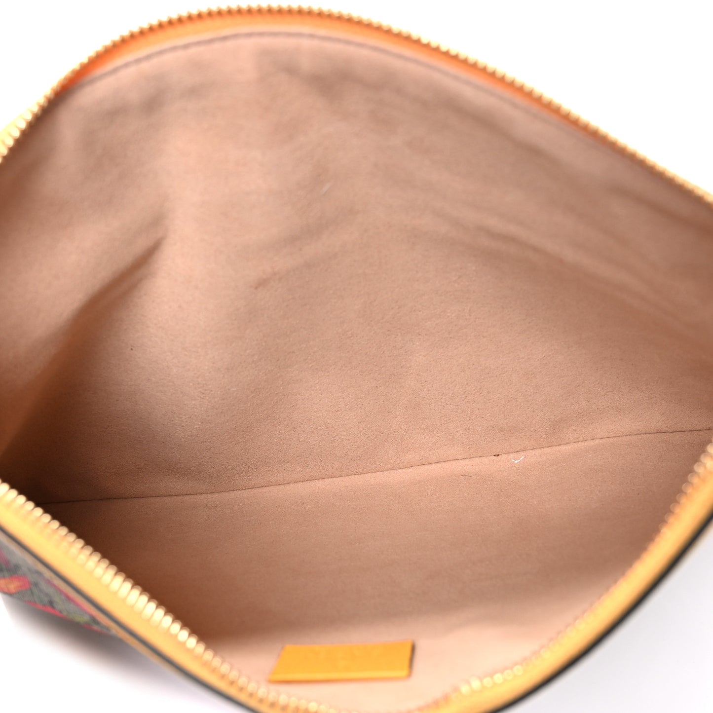 GG Supreme Monogram Flora Large Ophidia Pouch Clutch Beige Multicolor Crop