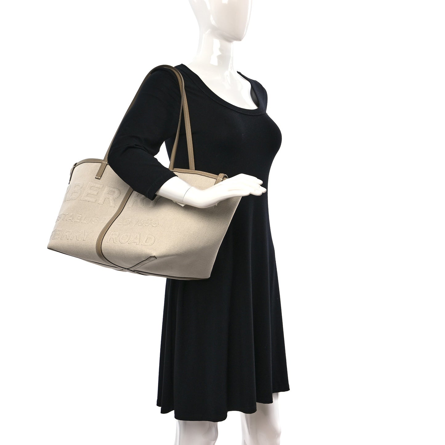 Cotton Canvas Mini Logo Horseferry Tote Bag Off White