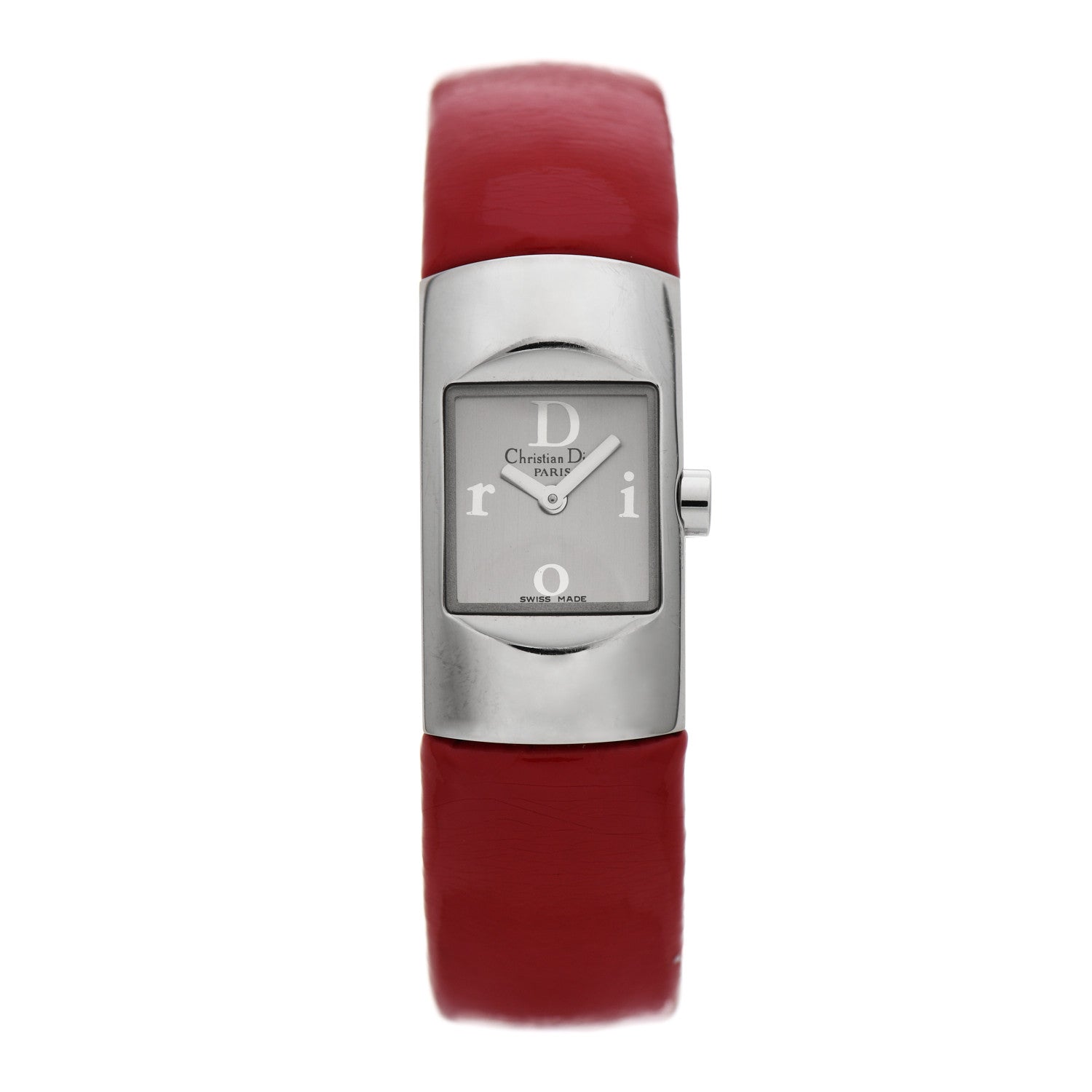 Christian Dior Stainless Steel Calfskin 15mm Diorific Quartz Watch Red 1 of 7