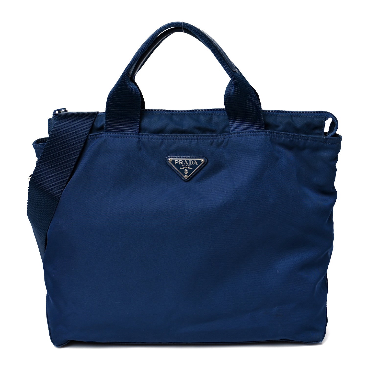 Prada Tessuto Nylon Saffiano Tote Cobalto 1 of 12
