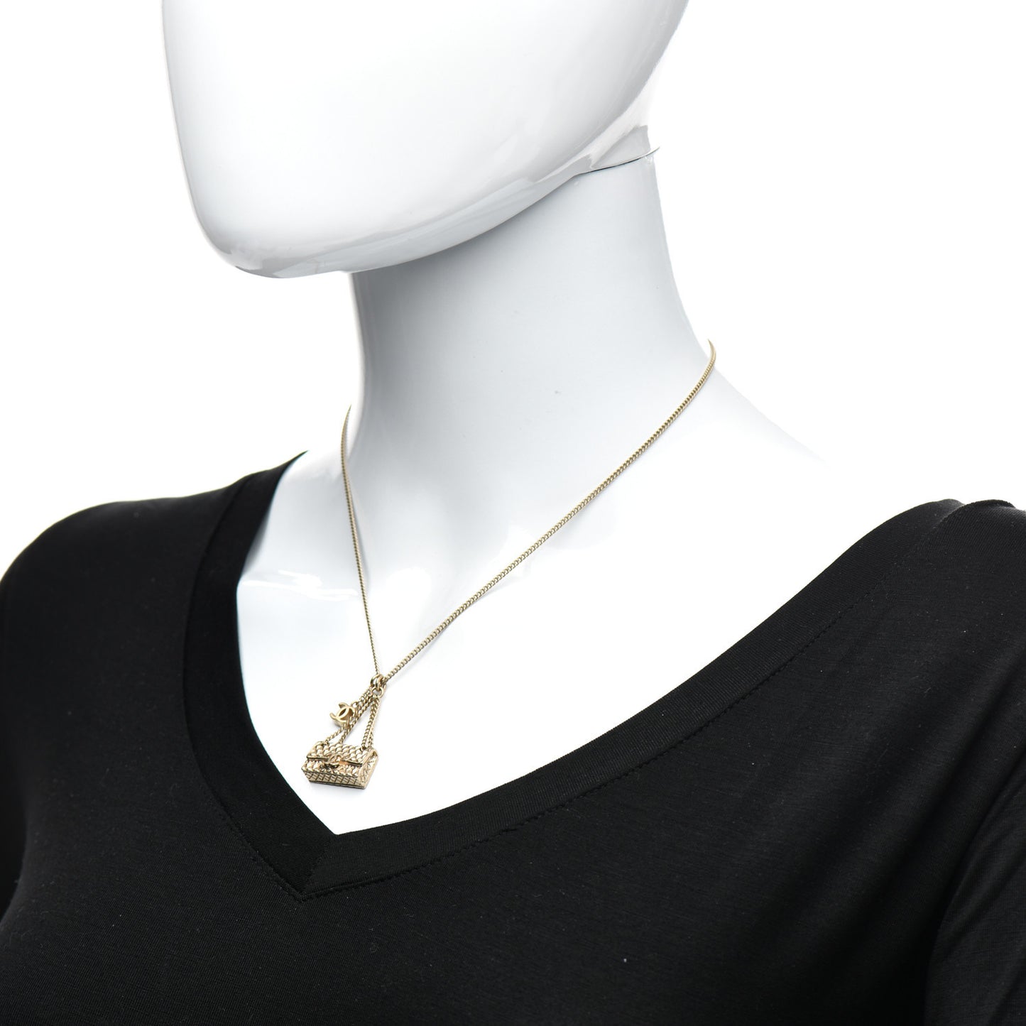 Metal Flap Bag Necklace Gold