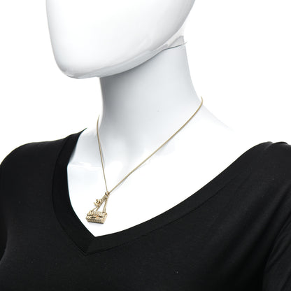 Chanel Metal Flap Bag Necklace Gold 2 of 5
