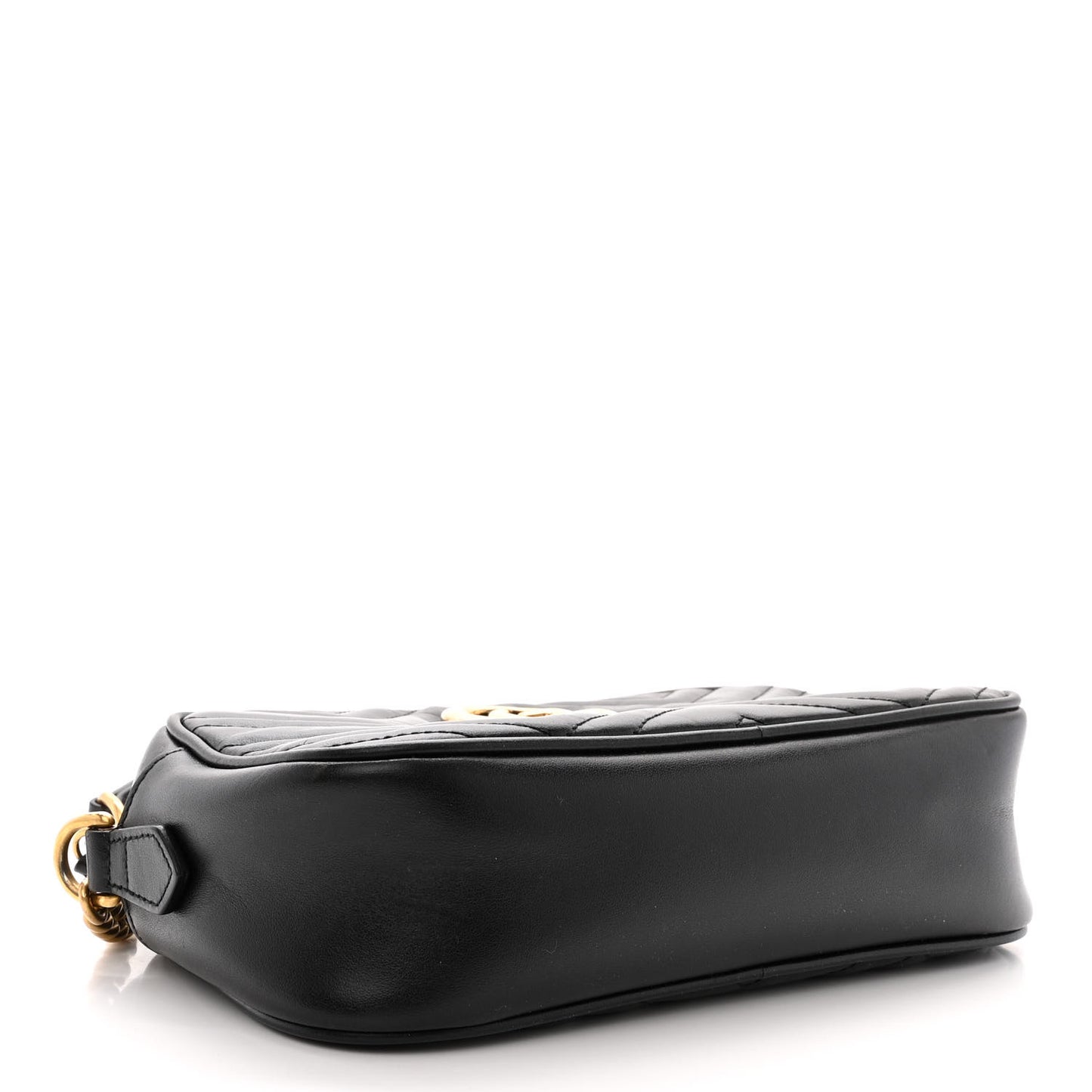 Calfskin Matelasse Small GG Marmont Chain Shoulder Bag Black