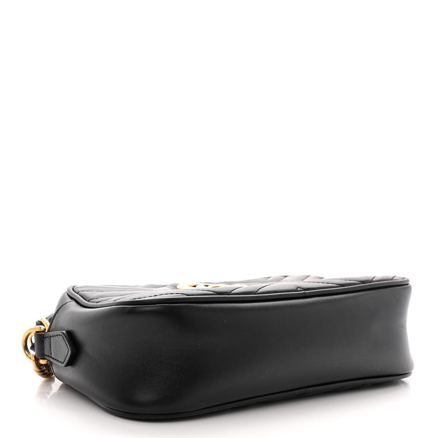 Gucci Calfskin Matelasse Small GG Marmont Chain Shoulder Bag Black 4 of 16