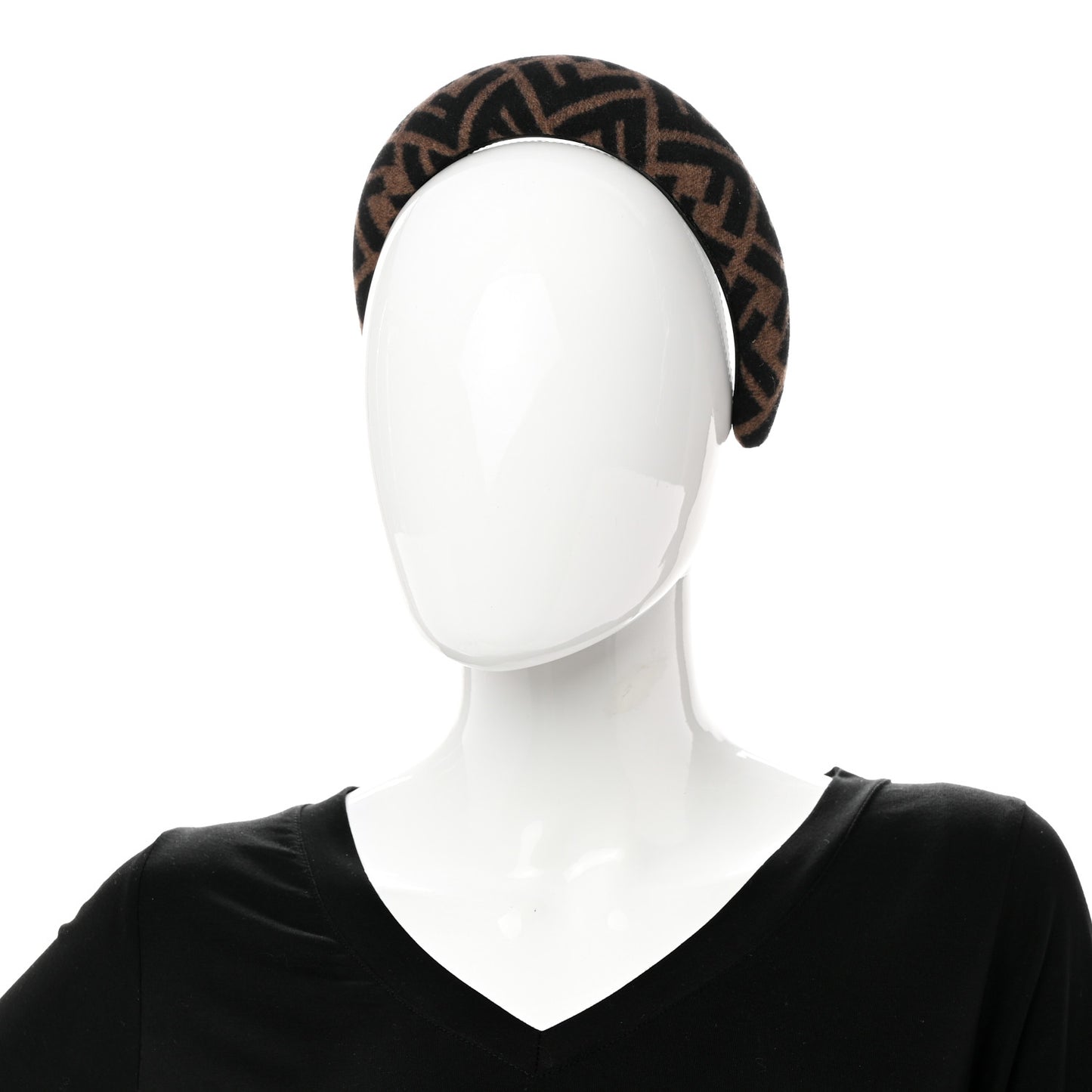 Wool Cashmere FF Logo Headband Tobacco