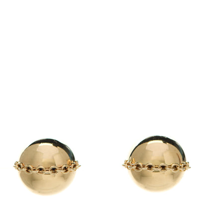 Tiffany 18K Yellow Gold HardWear Bolt Ball Earrings 1 of 5