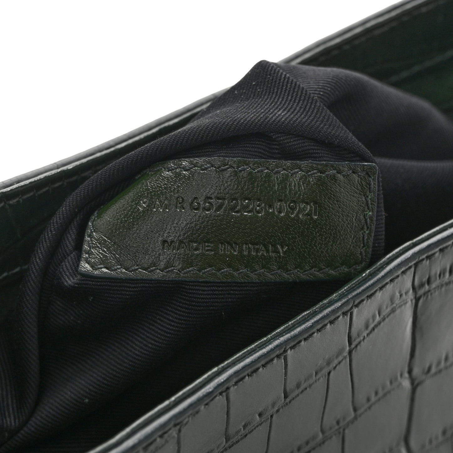 Calfskin Crocodile Embossed LE 5 A 7 Hobo Vert Fonce