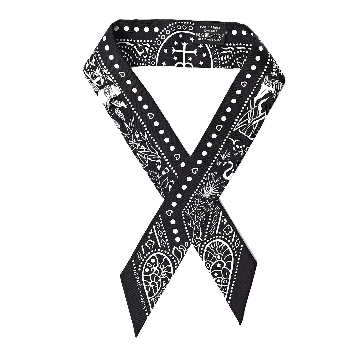 Hermes Silk Entre Ciel Et Mer Twilly Black White 1 of 5