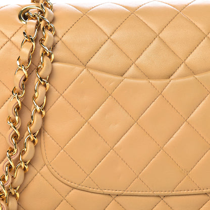 Chanel Lambskin Quilted Medium Double Flap Beige 11 of 14