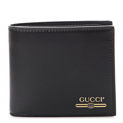 Gucci Plutone Calfskin Logo Bi-Fold Wallet Black 1 of 5