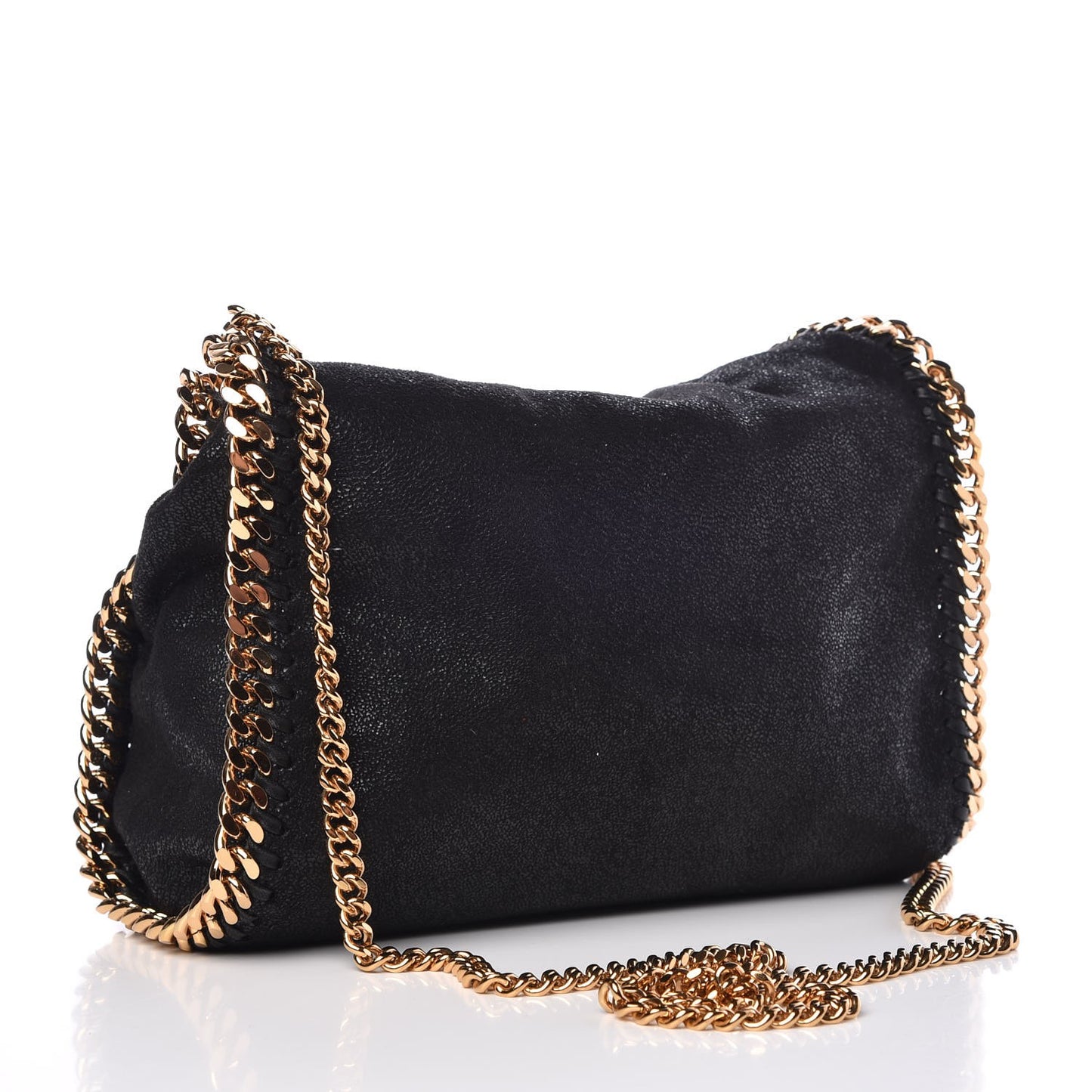 Shaggy Deer Mini Falabella Fold Over Tote Black
