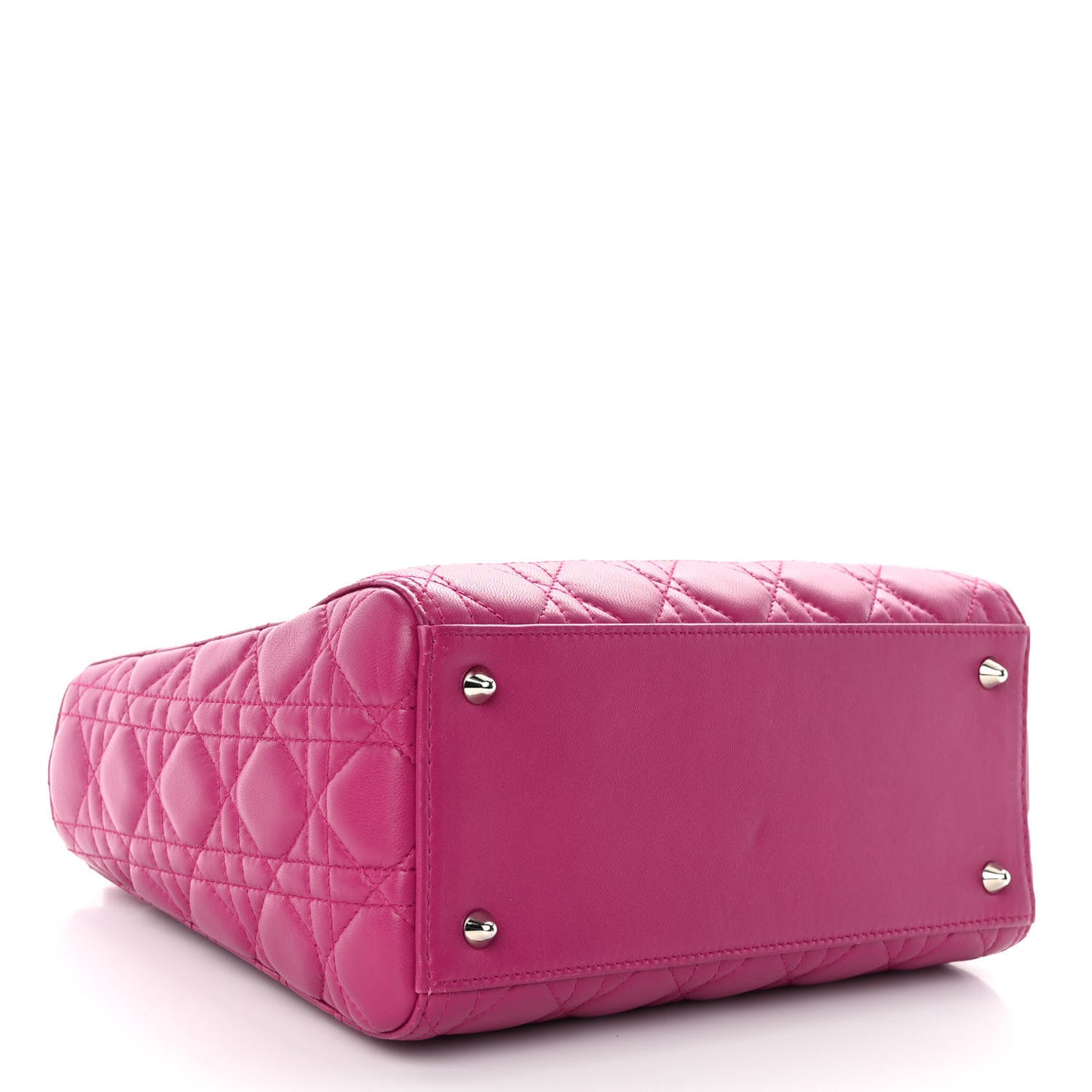 Lambskin Cannage Medium Lady Dior Fuchsia