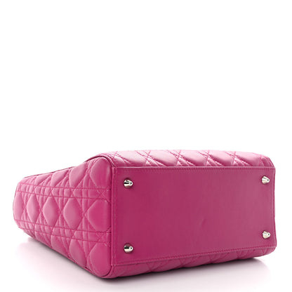 Christian Dior Lambskin Cannage Medium Lady Dior Fuchsia 4 of 9