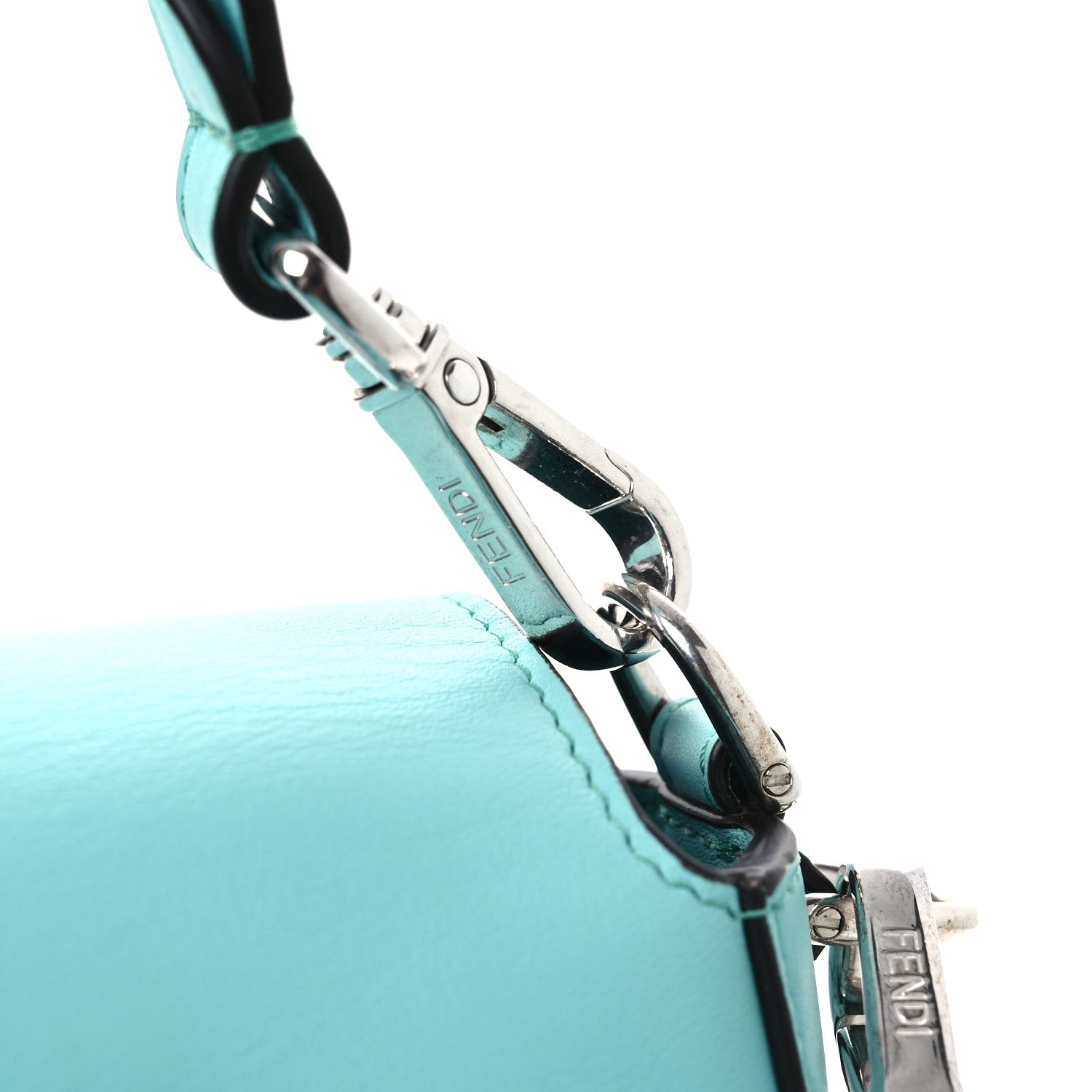 Fendi X TIFFANY Nappa Silver Baguette Blue Tiffany Silver 1839427