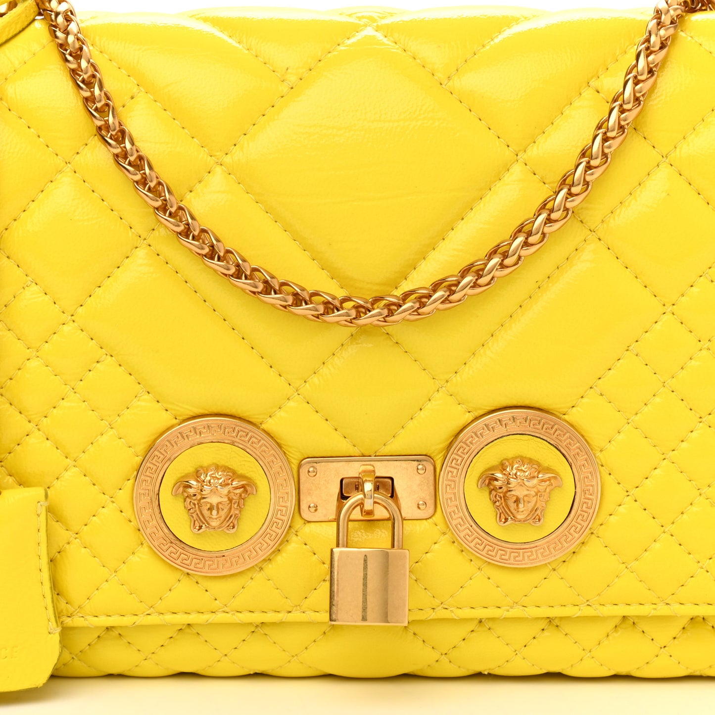 Nappa Quilted Icon Shoulder Bag Yellow