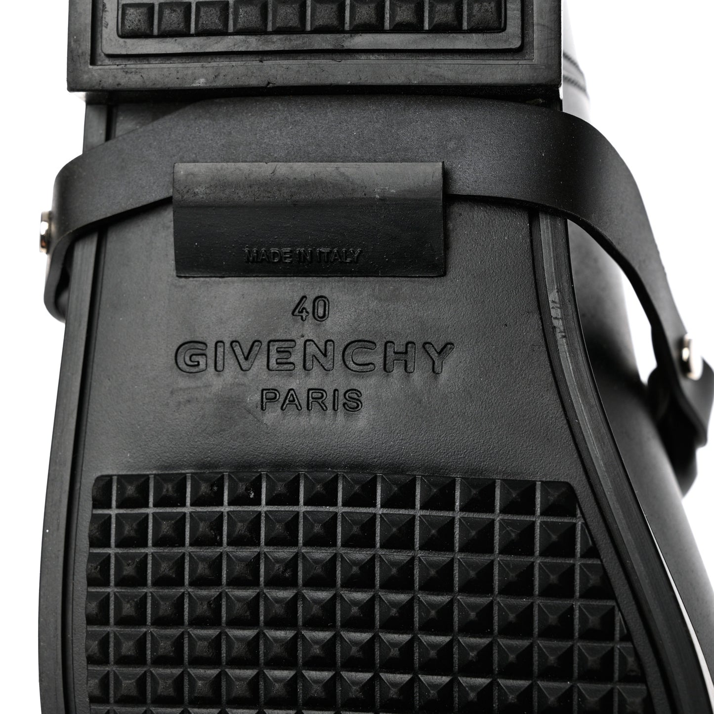 PVC Chain Strap Rain Boots 40 Black