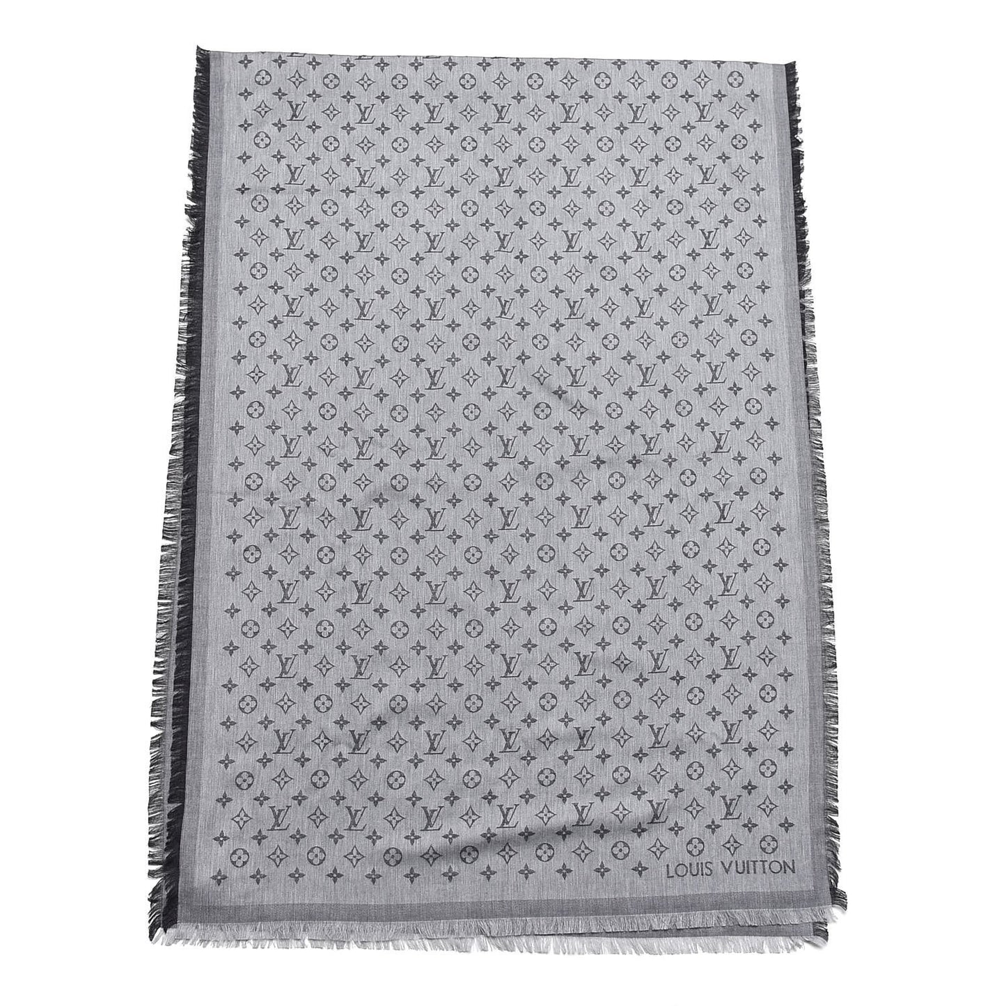 Cotton Monogram Essential Stole Gris