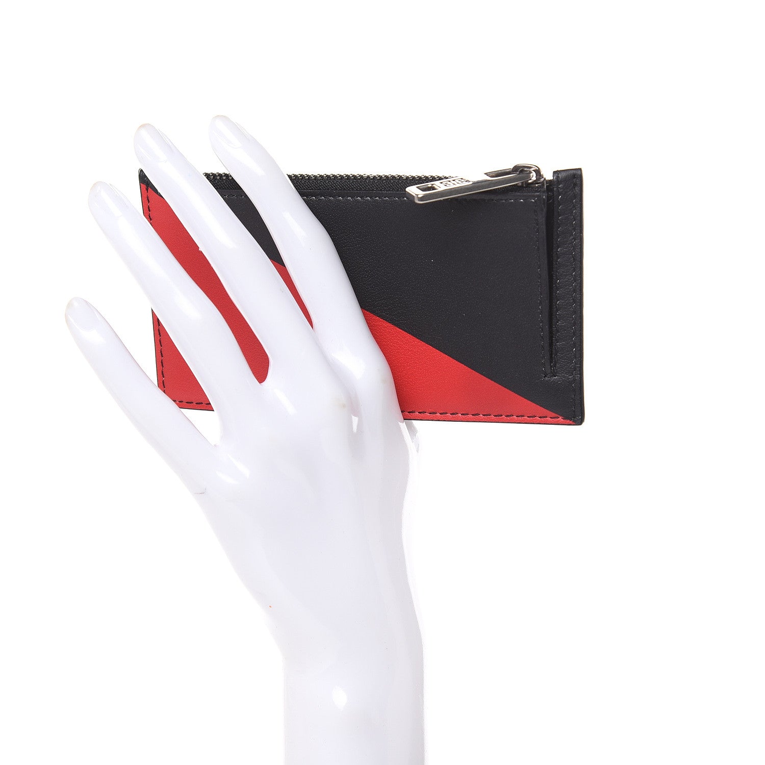 Givenchy Calfskin Triangle Print Card Case Black Red 2 of 7