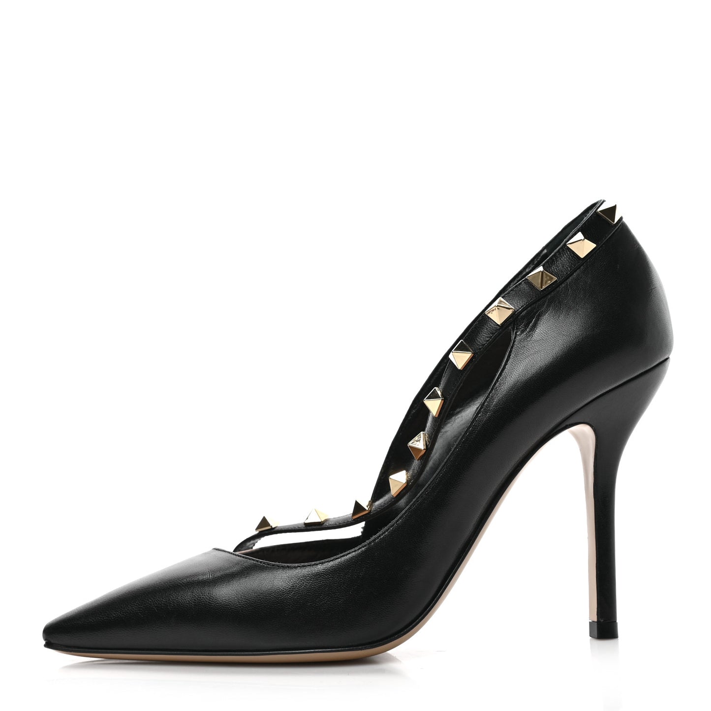 Nappa Rockstud Cross Strap d'Orsay 105mm Pumps 37.5 Black Poudre