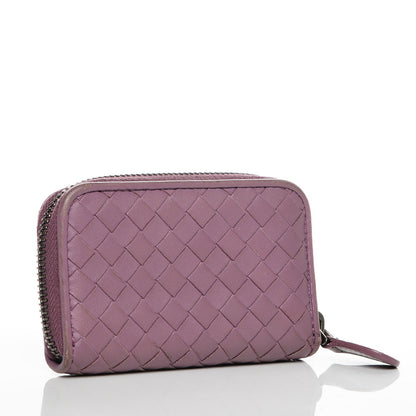 Bottega Veneta Nappa Intrecciato Zip Around Coin Purse Peony 3 of 13