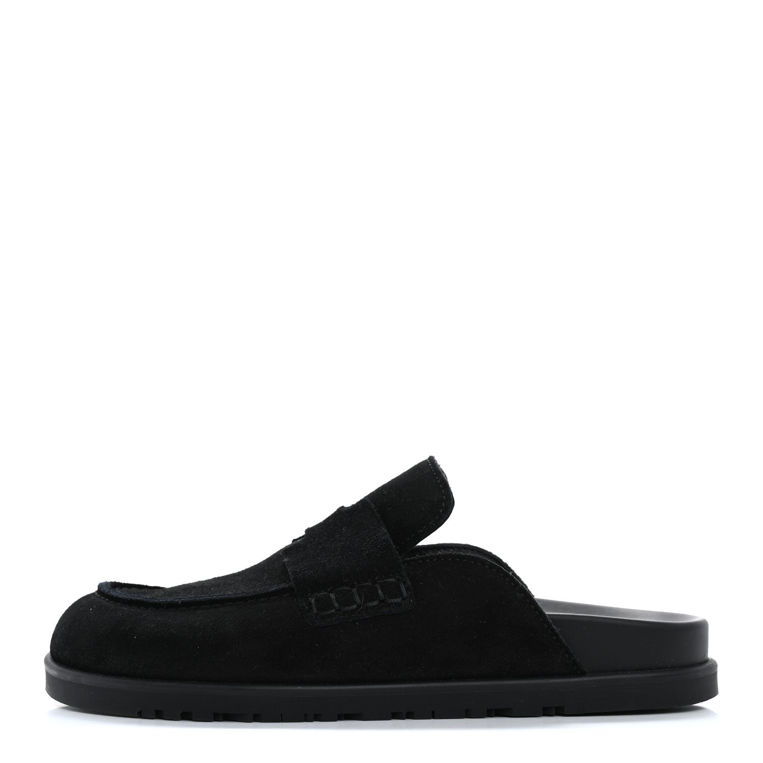 Hermes Suede Calfskin Go Mules 35.5 Black 1 of 13