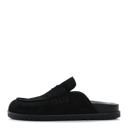 Hermes Suede Calfskin Go Mules 35.5 Black 1 of 13