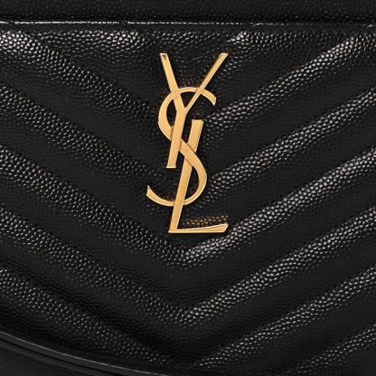 Saint Laurent Grain De Poudre Chevron Monogram Large Bill Pouch Black 8 of 13