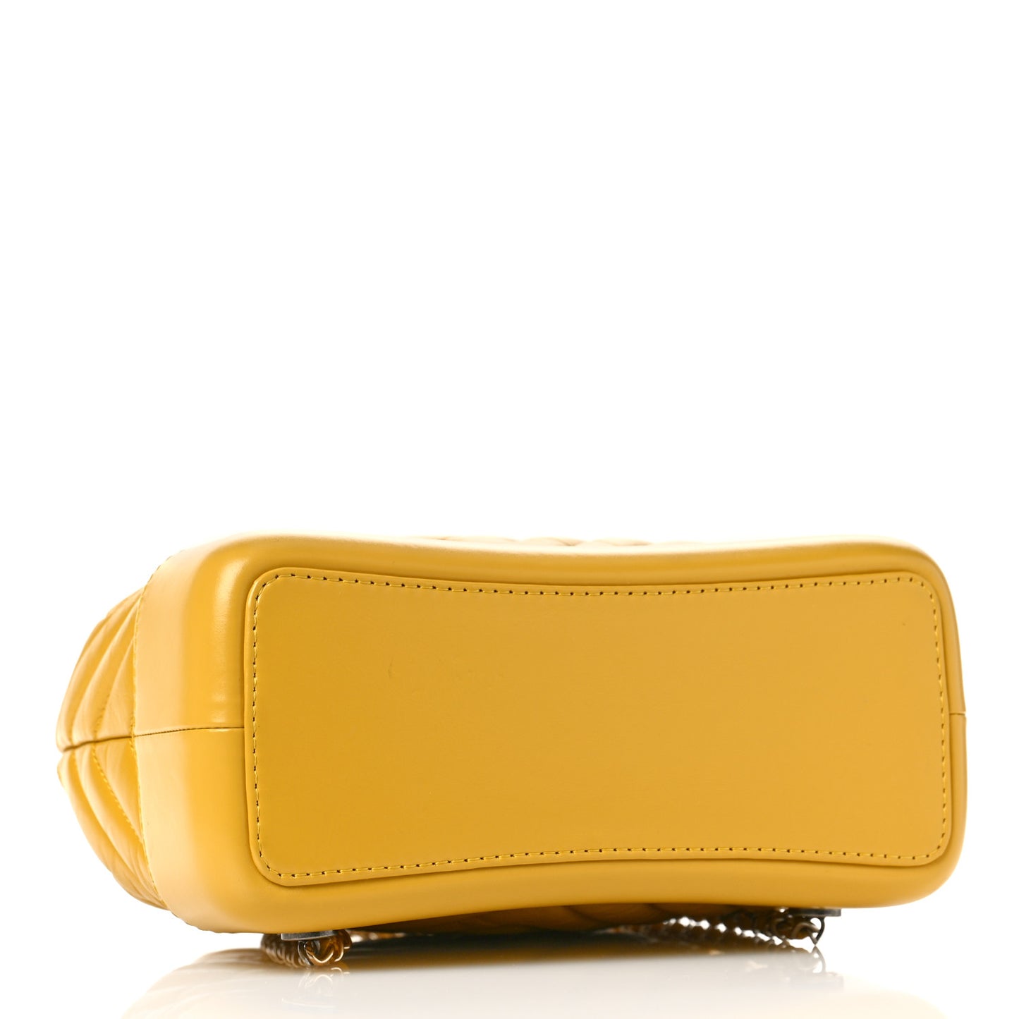 Aged Calfskin Chevron Quilted Small Gabrielle Backpack Yellow