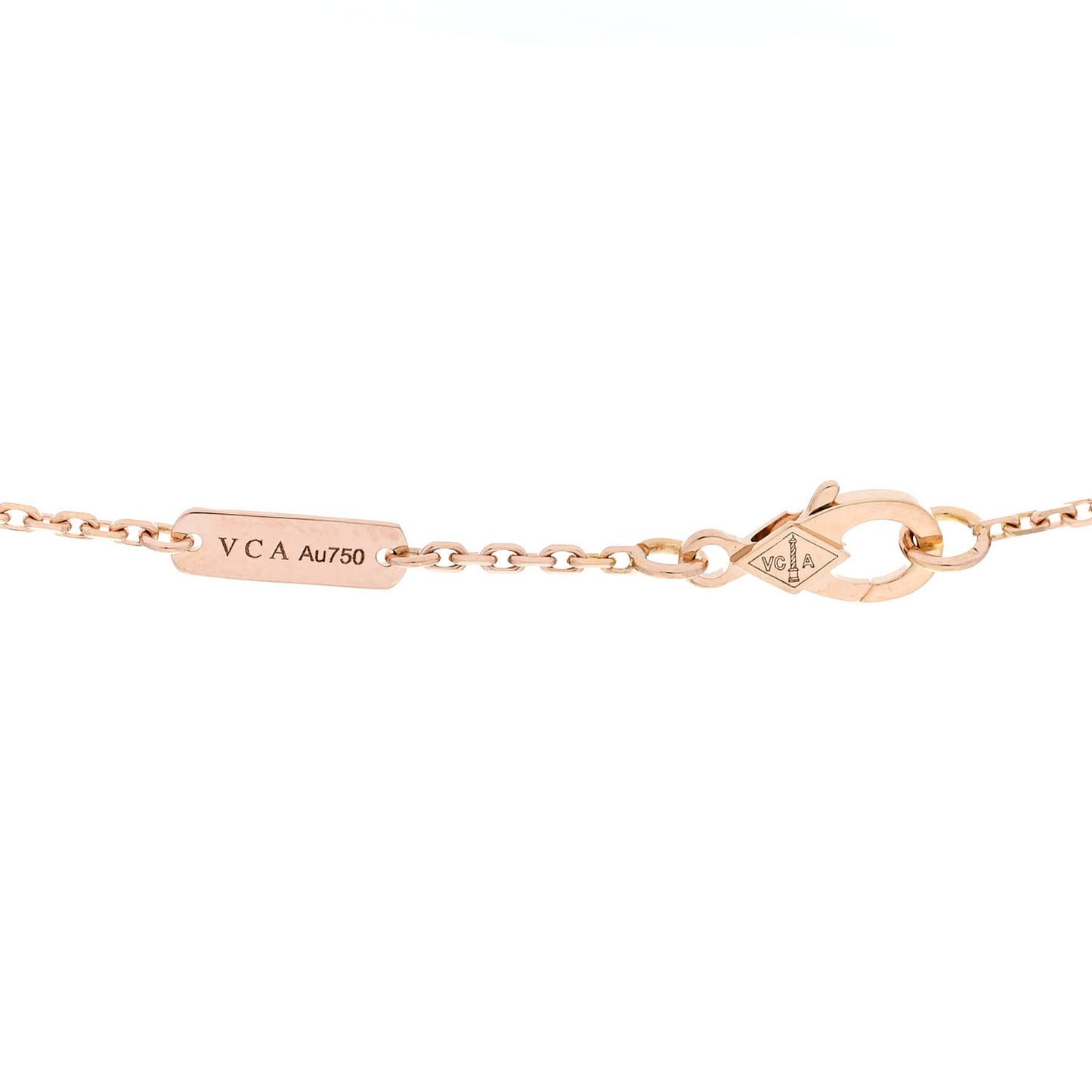 18K Rose Gold Diamond Black Onyx Vintage Alhambra Pendant Necklace
