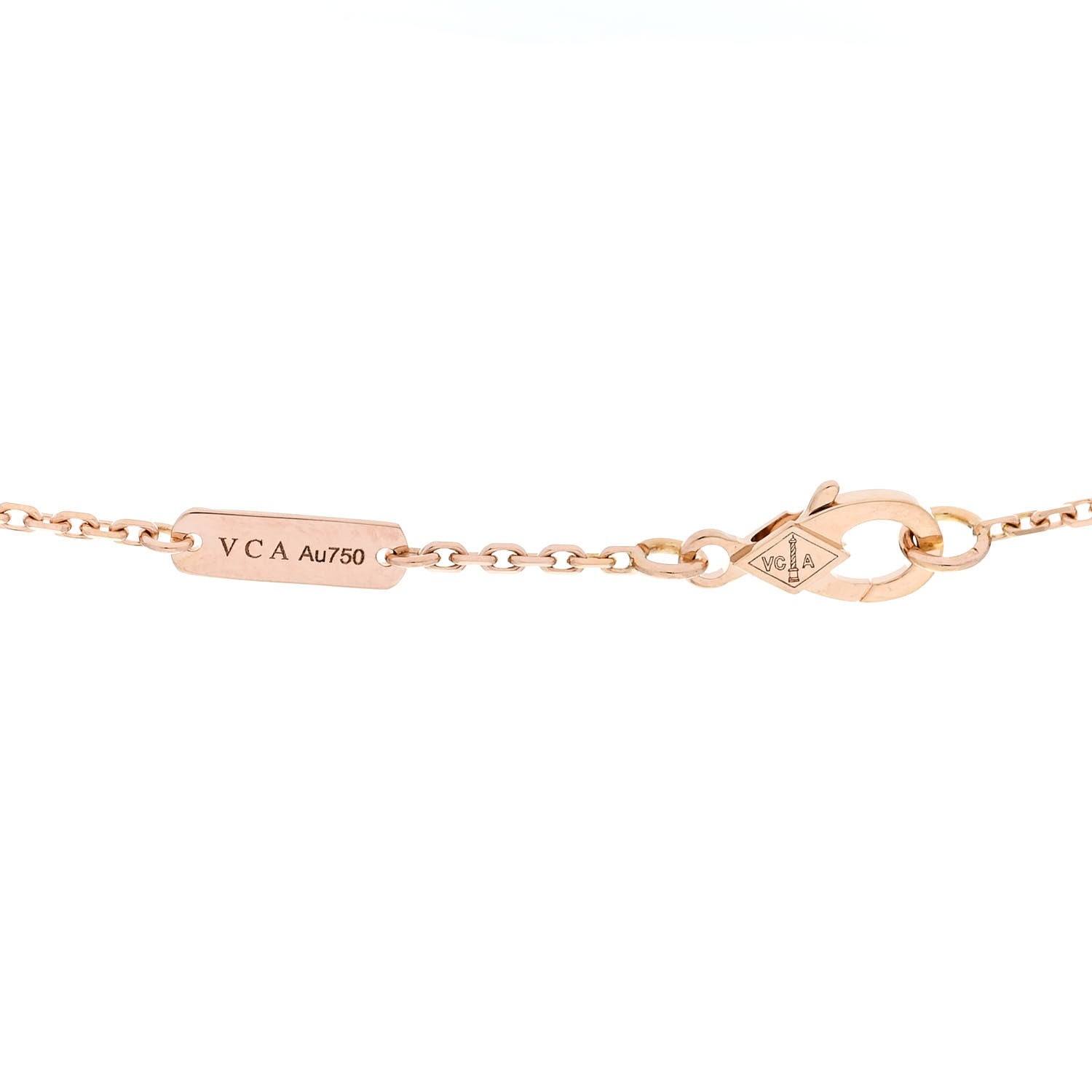 Van Cleef & Arpels 18K Rose Gold Diamond Black Onyx Vintage Alhambra Pendant Necklace 4 of 6