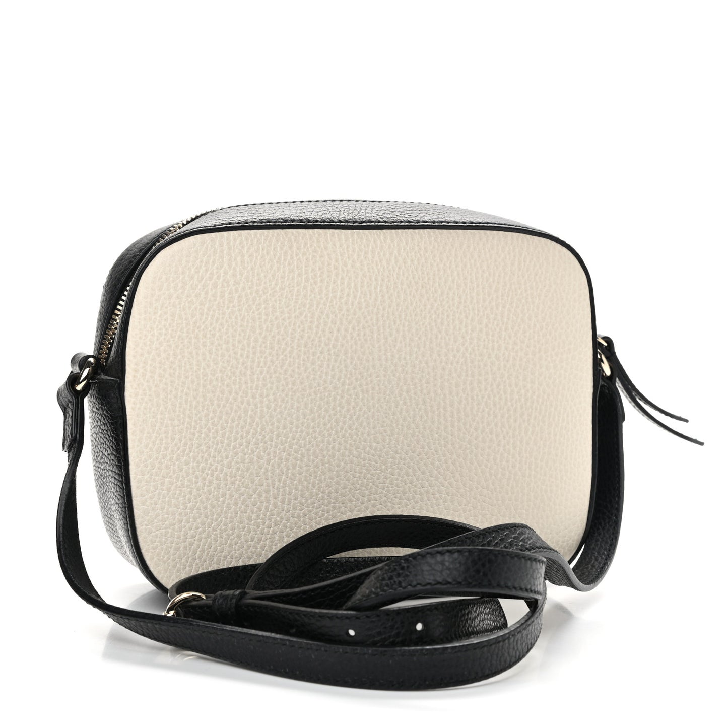 Dollar Calfskin Bi-Color Small Soho Disco Bag Mystic White Black